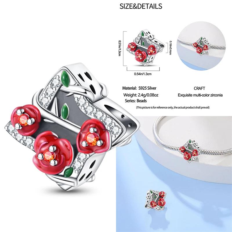 100% Copper Exquisite Tarot Cards Bracelet Pendants Blood Red Fire Snake Rose Charms Beads Diy Jewelry For Women