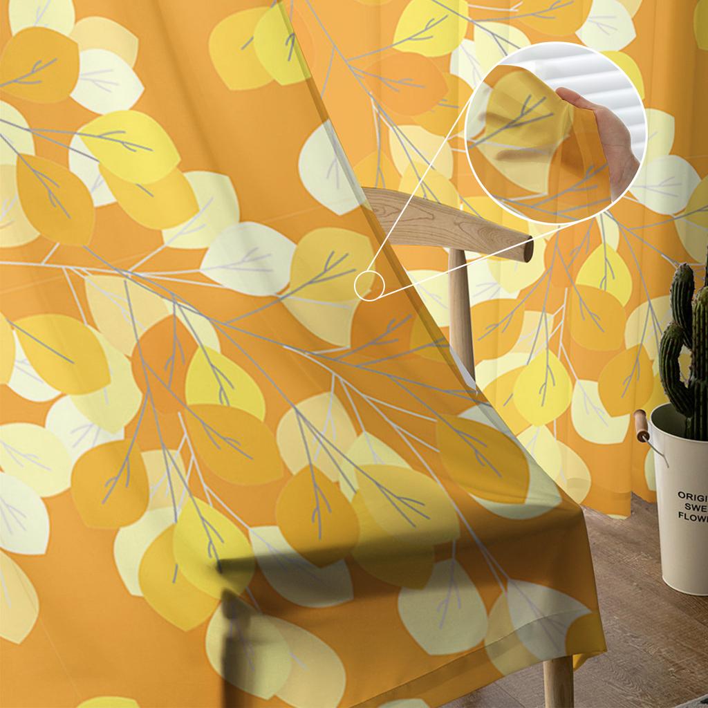 Enkelhet Växtblad Chiffong Skira Gardiner För Vardagsrum Sovrum Dekoration Fönster Tyllgardiner Draperier