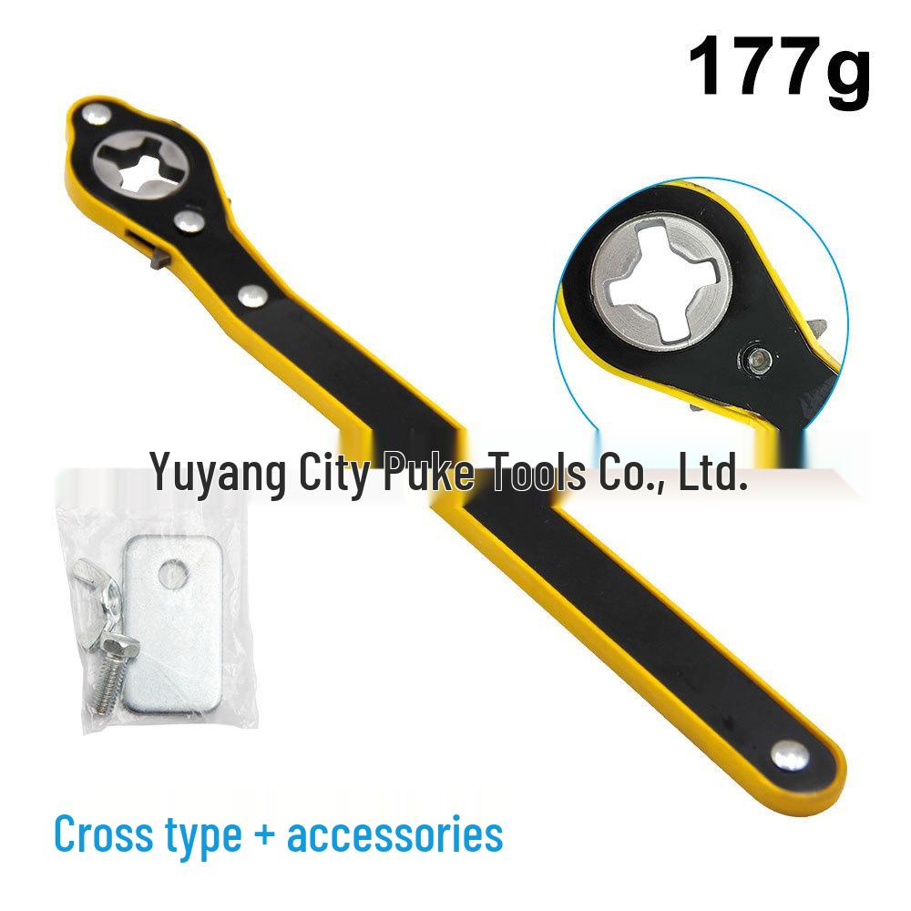Effort-Saving Universal Car Jack Hand Crank Wrench with Rocker Arm Handles