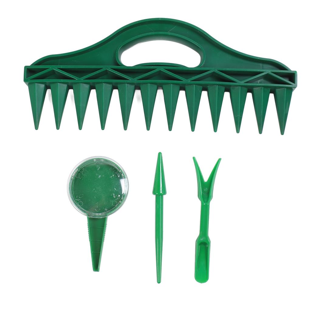 12 Holes Soil Digger Planter Increase Efficiency Garden Sowing Spacer with Adjustable Seeder