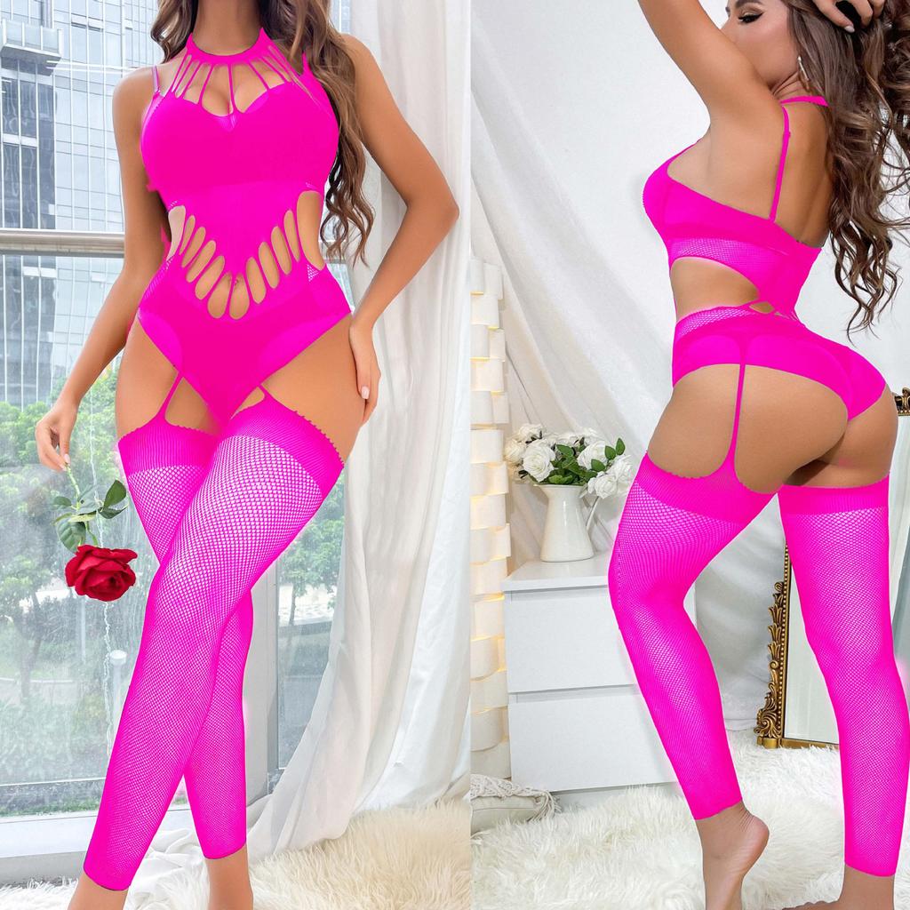 Dámské síťované body Bodystocking Spodní prádlo pro ženy Sexy punčochové kalhoty