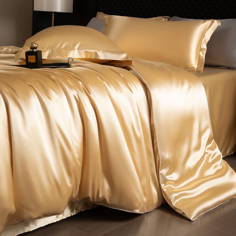 Copripiumino Estivo di Lusso in Seta Monocolore - Biancheria da Letto Singola o Matrimoniale