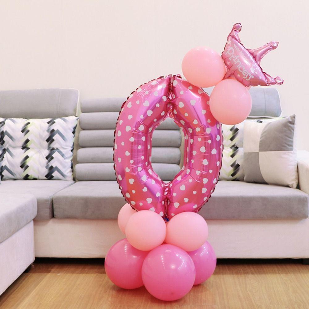 Star Print Birthday Party Number Balloon Blue Pink Number Zoo Theme Decoration Indoor Decor