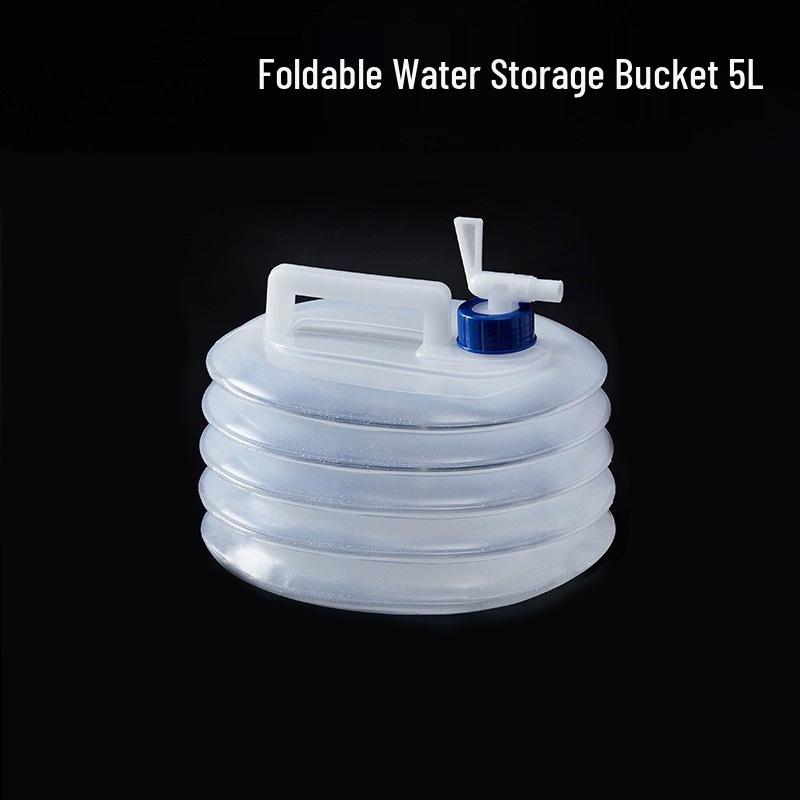 Portable Folding Water Bag with Faucet - Large Capacity Telescopic Outdoor Camping Bucket