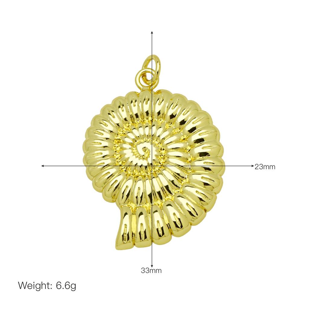 Ocean Wind Starfish Conch Copper Plated Real Gold Pendant Pendant Necklace Accessories