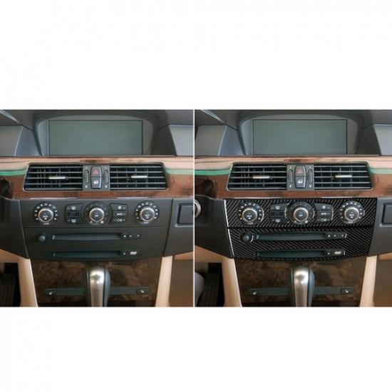 Carbon Fiber Interior Central Console Cover Trim For BMW 5Series E60 2004-2007