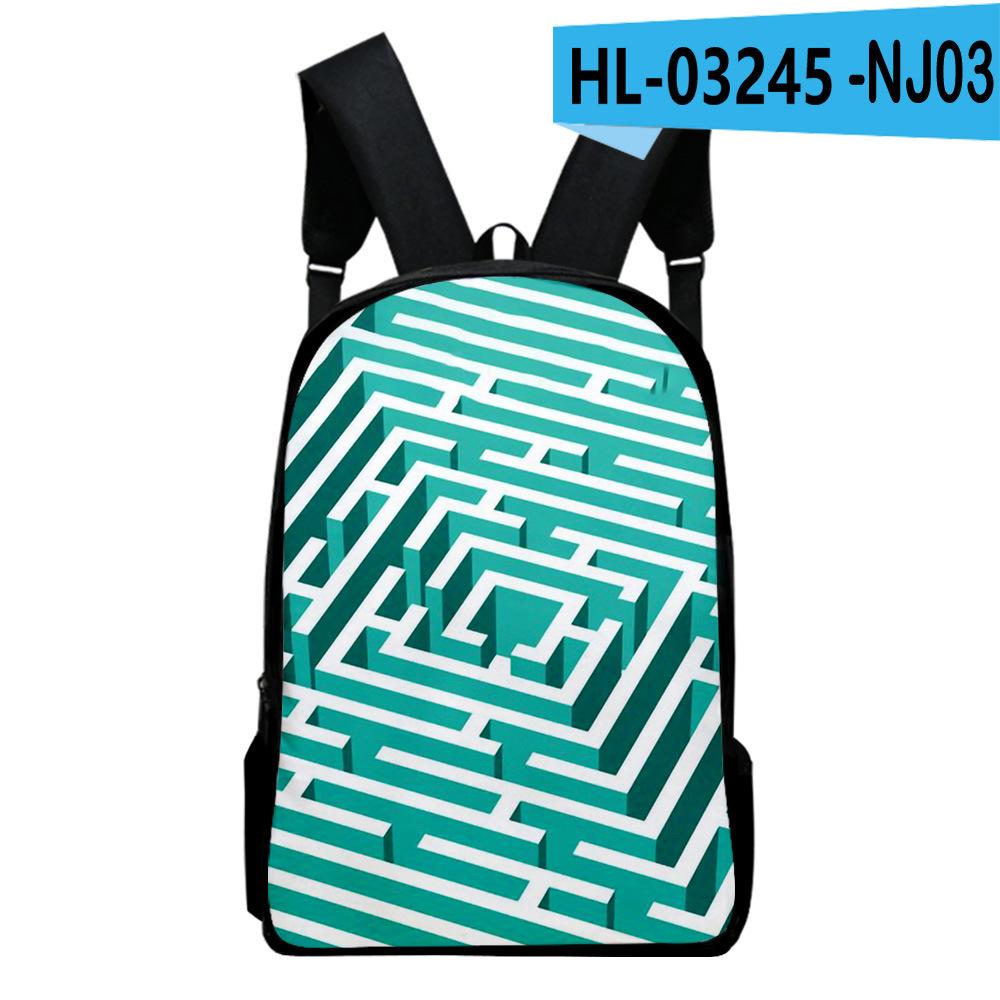 Classic Novelty Cool Maze Pattern Notebook Backpacks Pupil School Bags 3D Print Oxford Waterproof Boys/Girls Laptop Backpacks