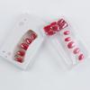 Pack Of 32 Short Oval Shape Press On Nail Retro Red Electroplating False Nail Fit Most Nail Beds Quick Application