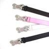 Shinning Rhinestone Waist Belts with Heart&Butterfly Buckle for Rock Fan Adjust Belt for Teens Female Jeans Skirt