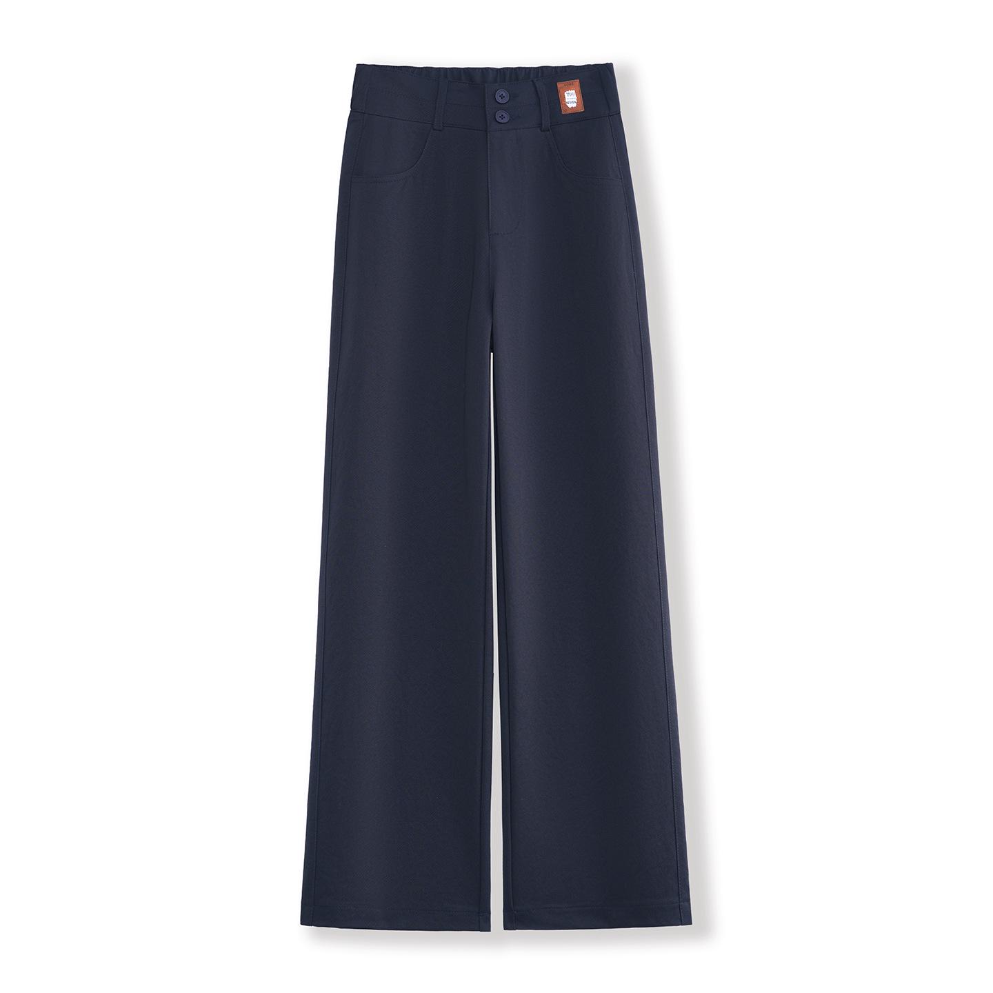 

Women s High-Waist Wide-Leg Slimming Suit Pants: 2026 New Spring-Summer Petite Straight-Leg Design 28/L (105-115 jin) темно-синий