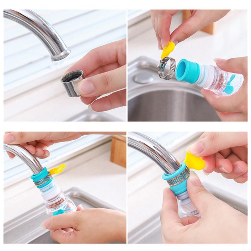 Kitchen Faucet Water Filter Telescopic Anti-splash 360 Degree Rotation Water Tap Connector Extender
