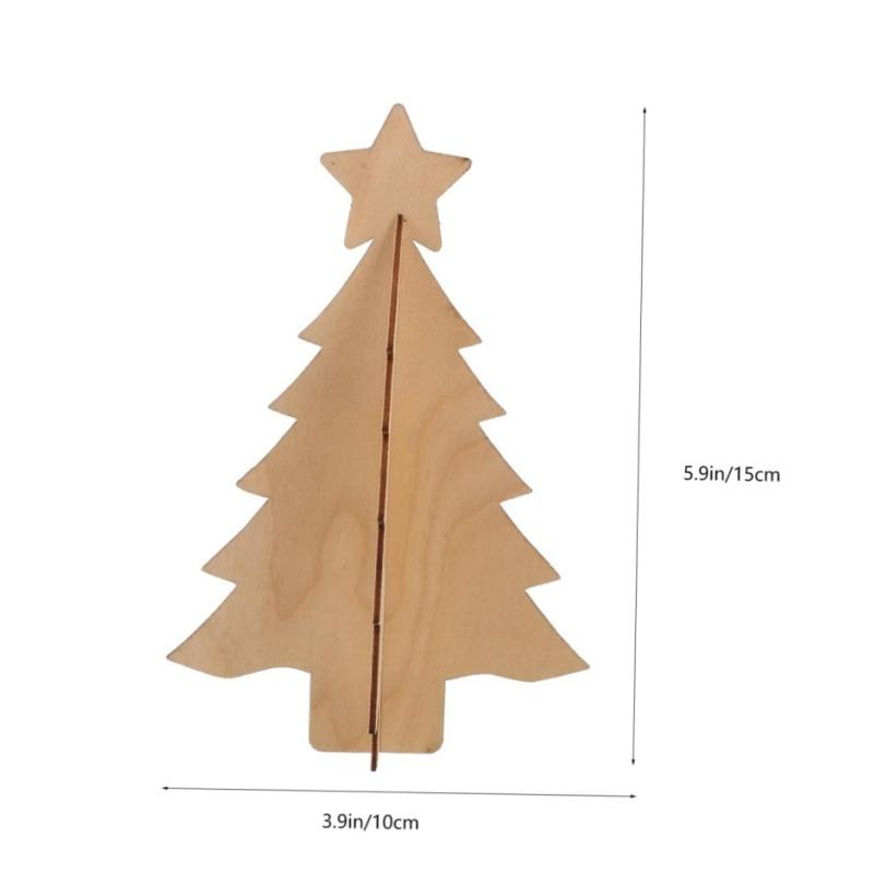 

Christmas Wooden Table Ornaments 3D Xmas Tree Shaped Unfinished Wood Cutouts Christmas Tree for Xmas Holiday Wedding Party Decor 1pc