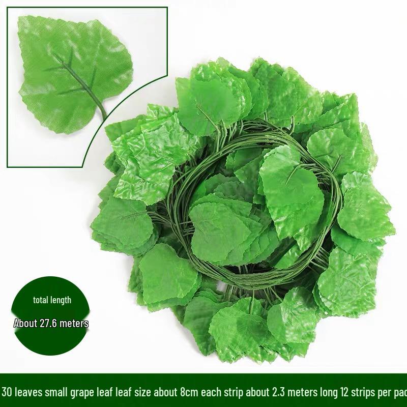 Artificial Rattan Vines for Pipe and Ceiling Decoration - Fake Green Leaves