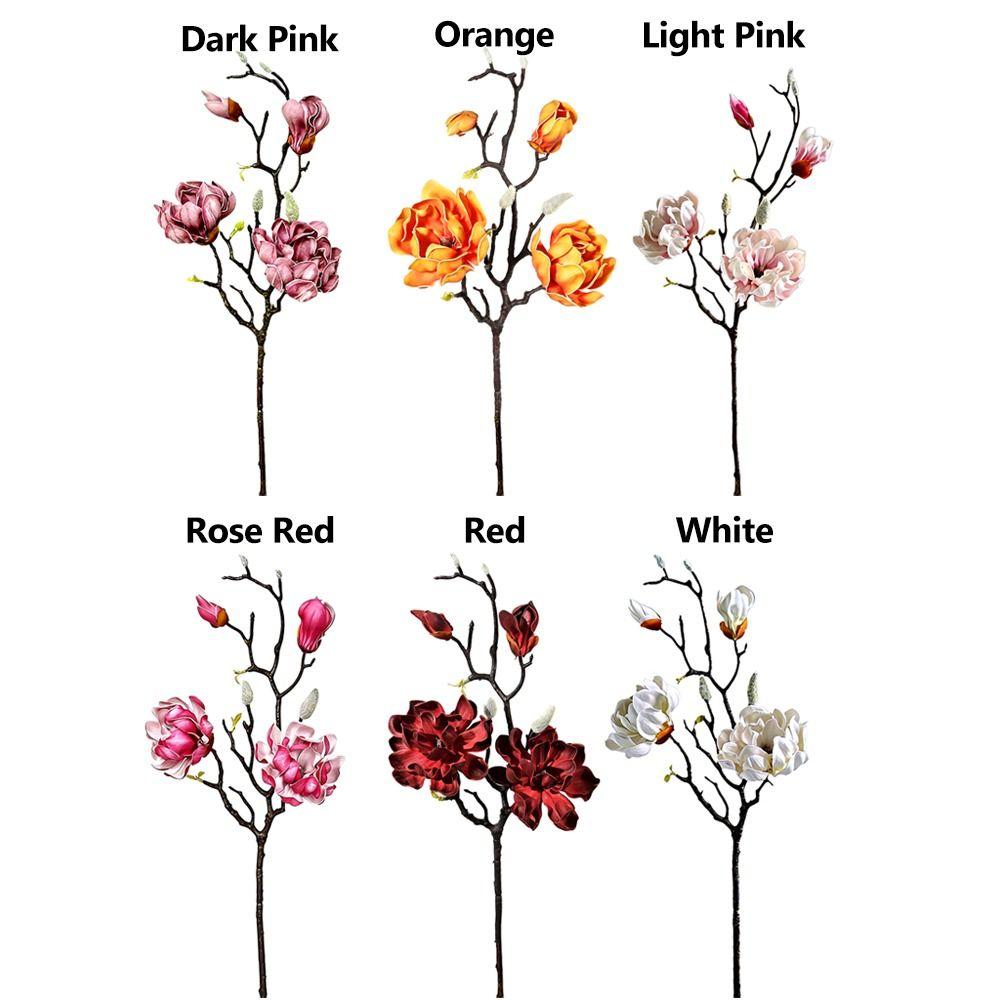 Multicolor Artificial Magnolia Flower Accessories PU Yulan Artificial Flower Chinese Style Small Buds Simulation Flower Stem