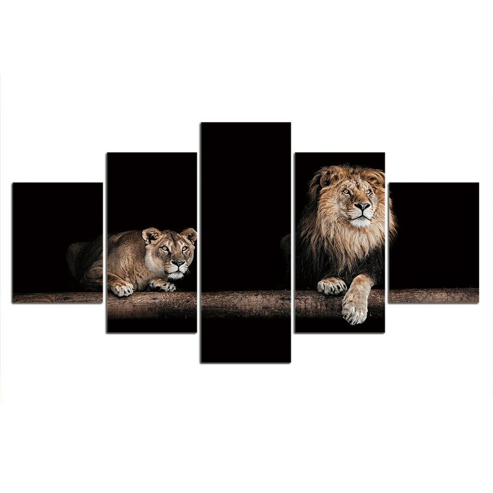 5Pcs Lion Lioness Animal Modern Decor Canvas Wall Art HD Print Pictures Paintings Poster Home Decor Room Decor No Framed