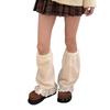 Elegant Ruffle Lace Trimmed Leg Sleeves Fleece Plush Cold Weather Essential Leg Warmers For Women's Fashion Long Socks