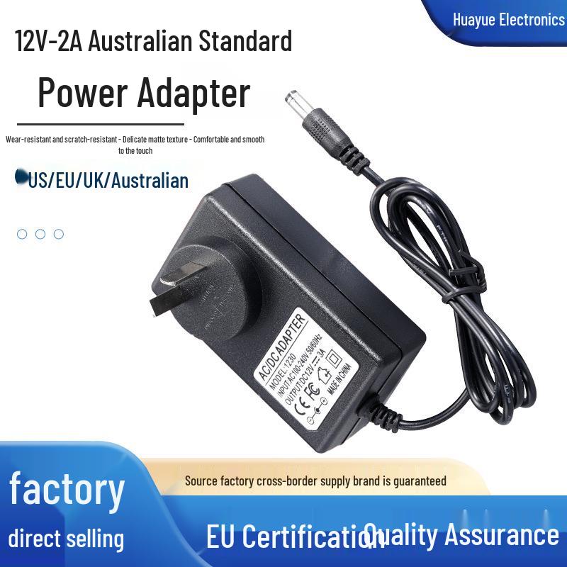 

Australian 12V 2A Adapter for Camera, Monitor, LCD, & Power Switch