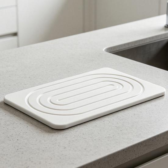 2Pcs Diatomaceous Earth Drying Pad Anti-Slip Leak-Proof Stone Sink Tray for