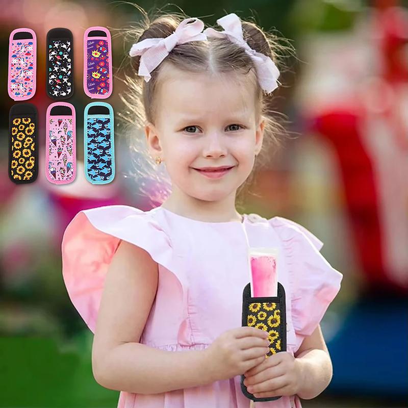 Popsicle Holders Bags Ice Pop Sleeves Neoprene Insulation Cover For Yogurt Tubes Freezer Juice Bars Colorful Insulator Sleeves