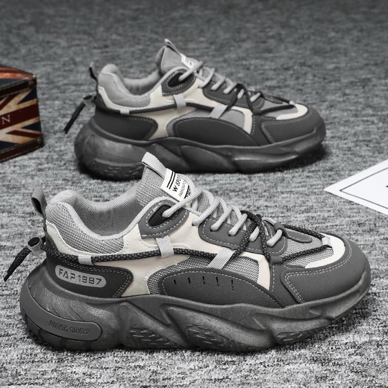 Men's Shoes Autumn Breathable Mesh Sports Shoes Sneakers Trend Versatile Height Increasing Casual Anti Slip Running Shoes