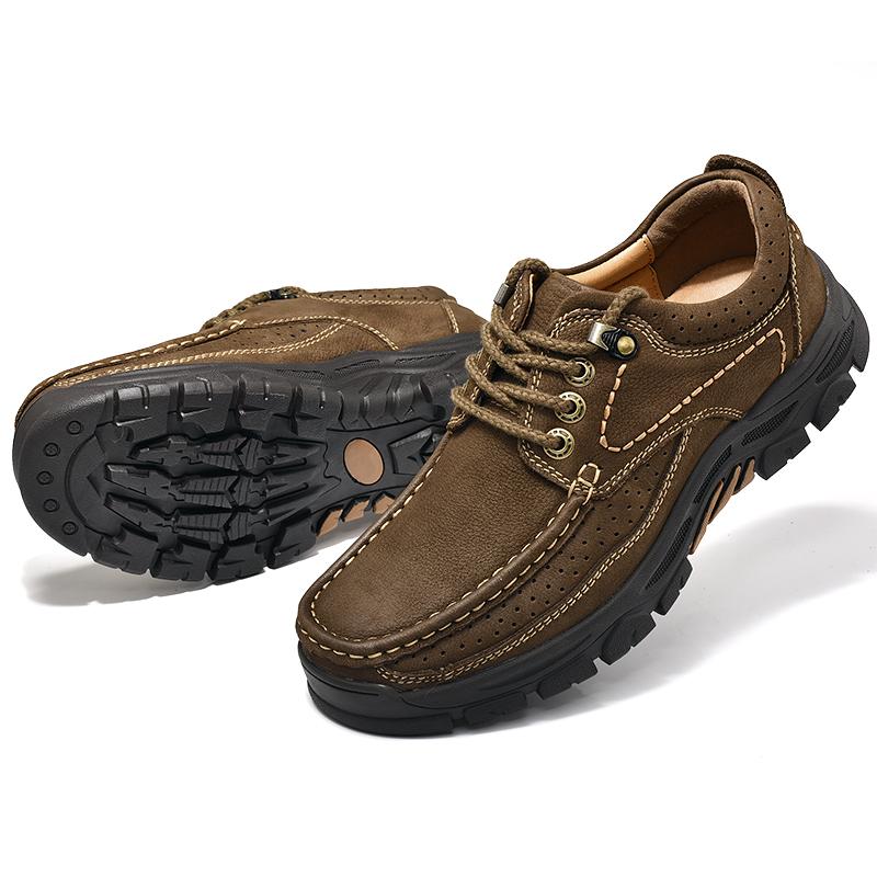 High Quality Men's Handmade Leather Casual Shoes Comfortable Sneakers