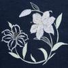 Hemp Nagoya Made In for Women X [KYOETSU] Obi, 8-inch Obi, Embroidered, Japan, (lily Navy)