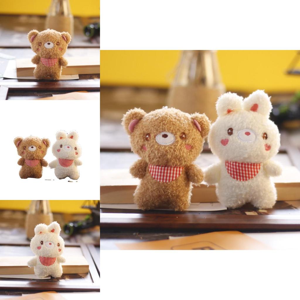 Adorable Plush Teddy Bear Keychain With Soft Pp Cotton Stuffing And Cute Bunny Charm