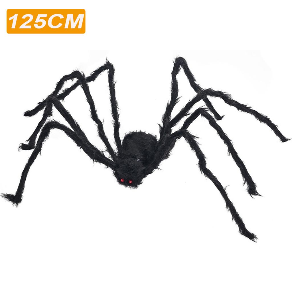Halloween Plush Spider 30-200cm Outdoor Giant Spider Decor Chamber Prank Black Spider, Horror Halloween Decoration Party Prop