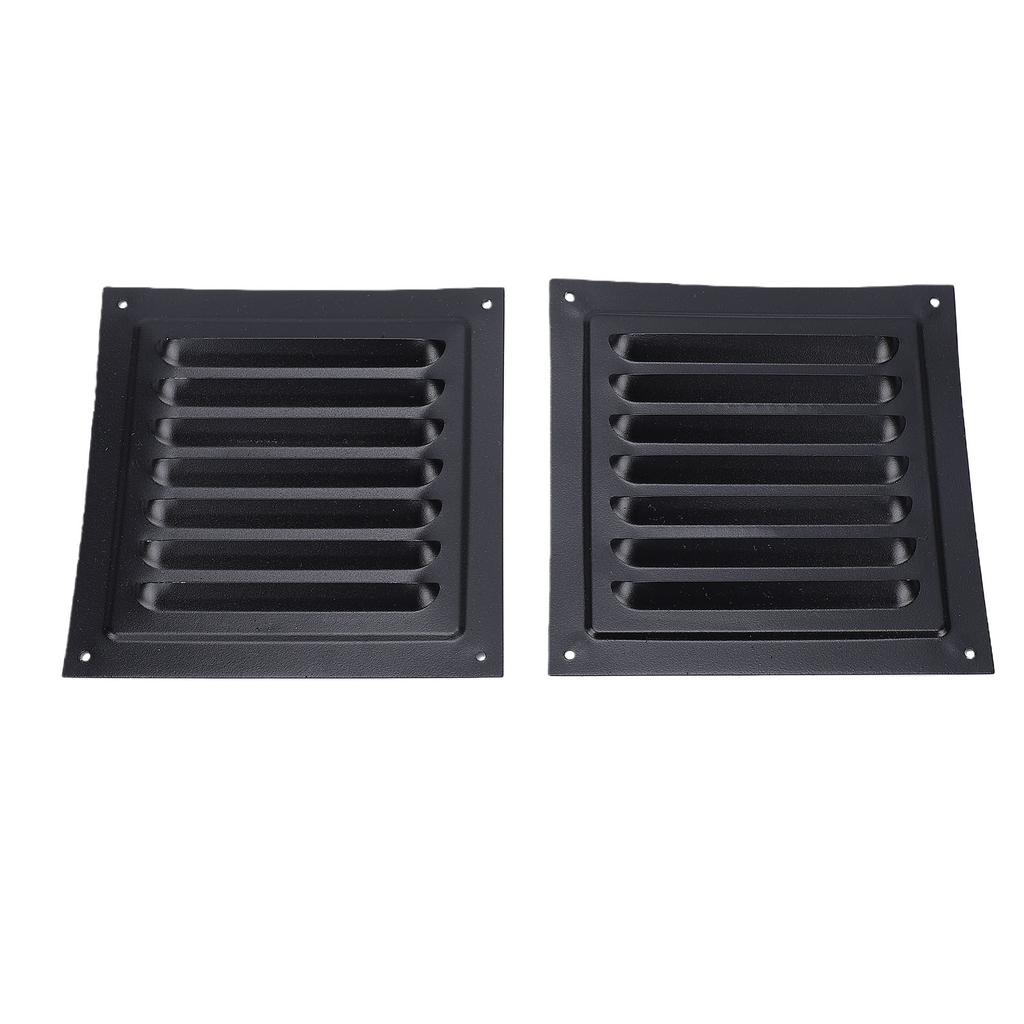 2PCS Attic Vent with Protective Mesh Aluminum Wall Vent Square Louver Ventilation Grille for Exterior Door Garage