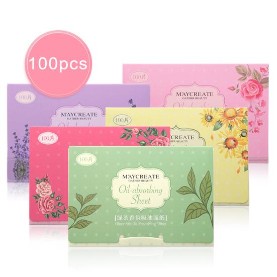 100Pcs Facial Oil Absorbing Paper Plant Fibres Breathable Make up Blotting Sheet