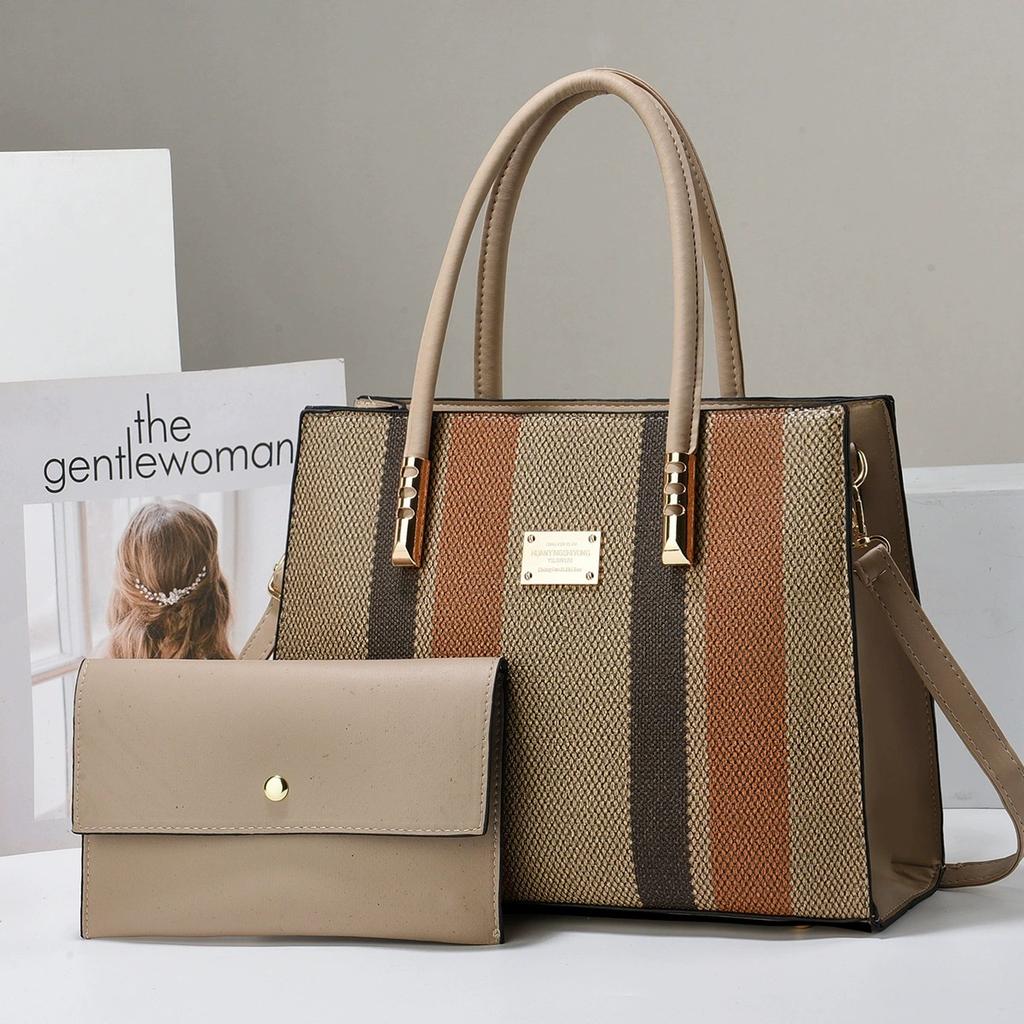 2pcs/set Luxury Designer Top-handle Bag for Women Tote Handbag Purse Large Capacity Womens PU Leather Crossbody Shoulder Bags
