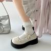 Black French Retro Platform Small Leather Shoes Women's 2025 New Summer Skirt JK Shallow Mouth Mary Jane Single Shoes