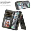 For iPhone 16 Pro Max Magnetic Case Detachable PU Leather Zipper Wallet Cover