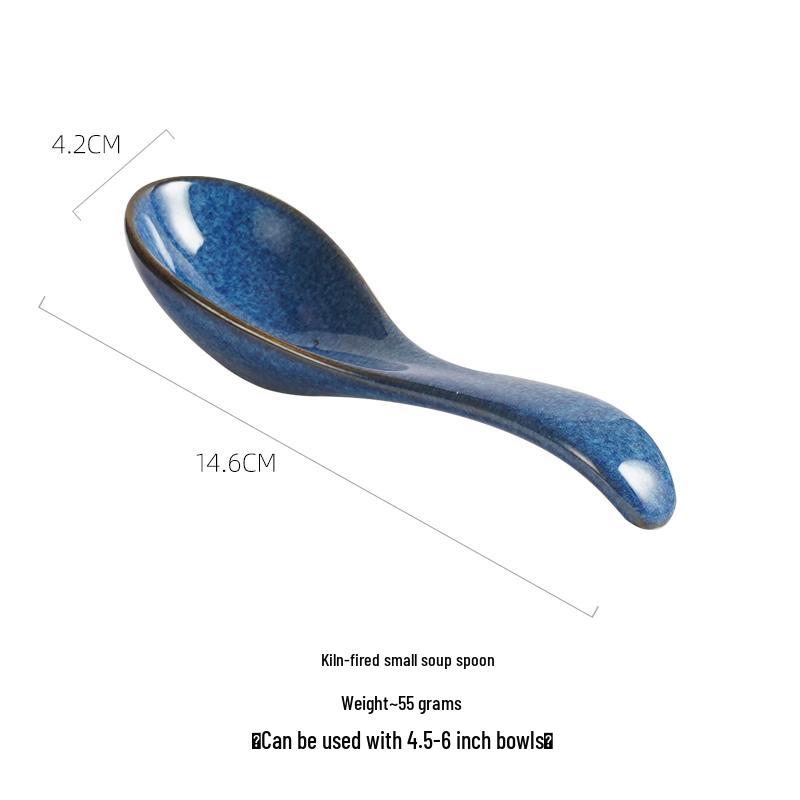 Cucchiaio in Ceramica Giapponese Cotto in Forno - Ideale per Zuppa, Dessert e Altro
