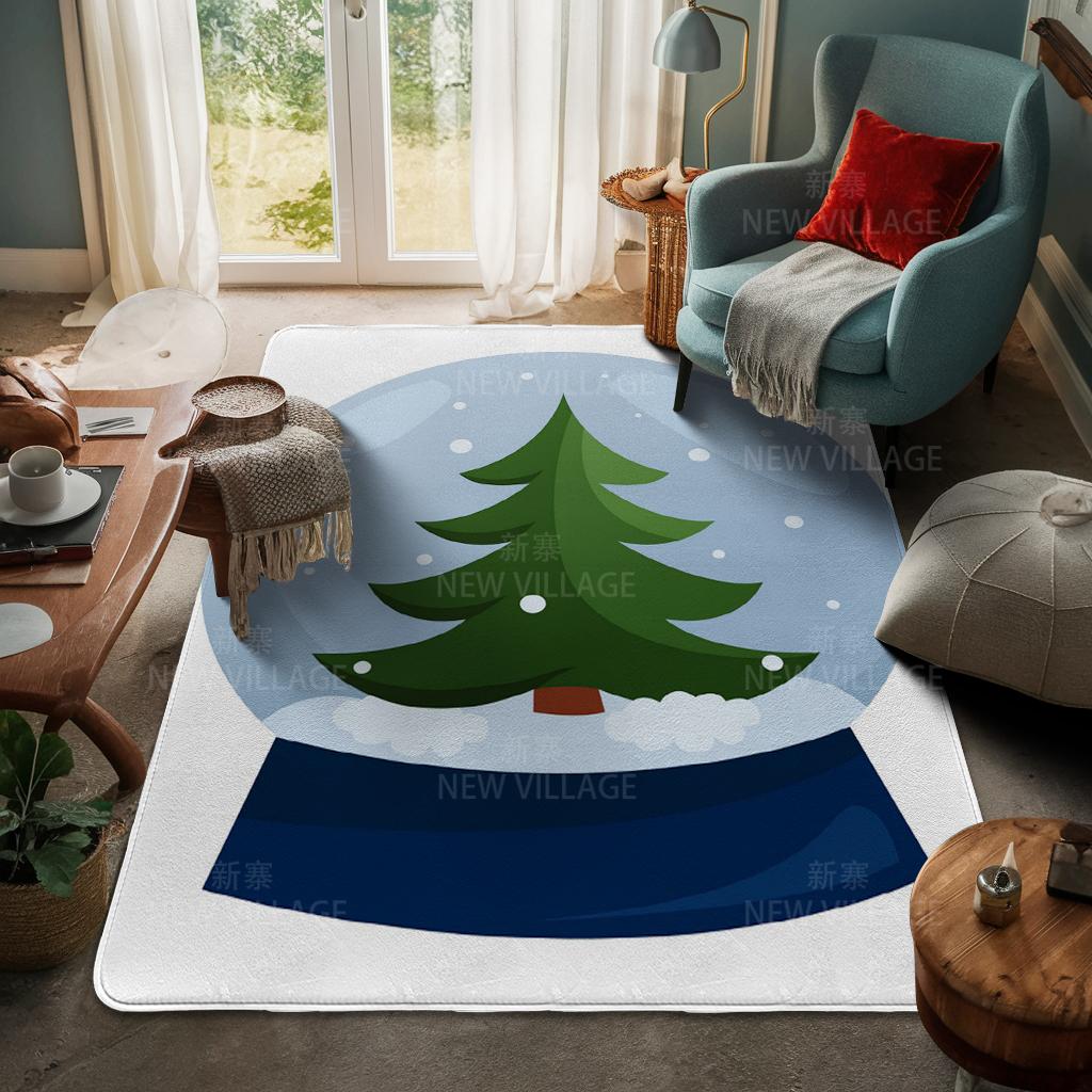 House Entrance Carpet Home Door Mat Living Room Bath Foot Bathroom Non-slip Water Absorption Rugs Bath Merry Christmas Winter