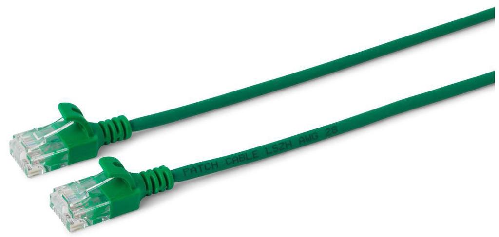 MicroConnect Cat6 Slim U/UTP Ethernet Patch Cable 0.15m Green, Unshielded PVC, 3.6mm OD (V-UTP60015G-SLIM)