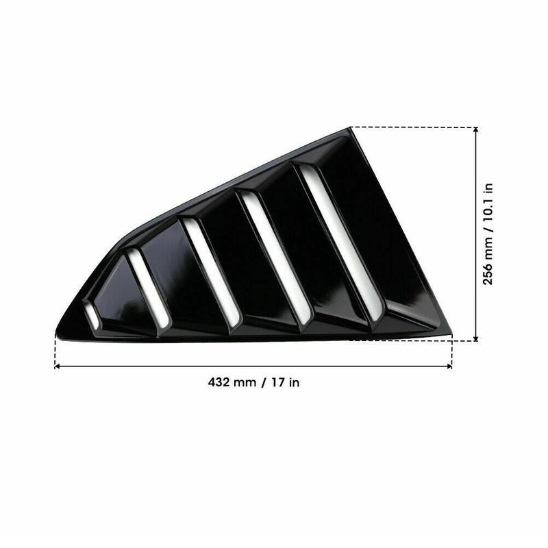 Car Decoration Sticker Glossy Black Car Window Louvers Side Air Vent Cover Fit for   2016‑  Window Side Vent