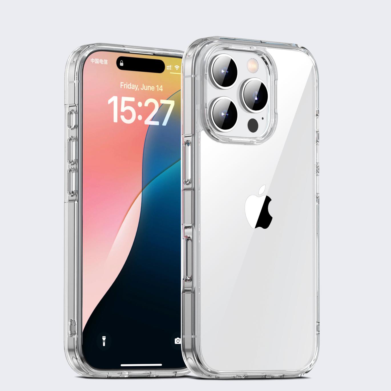 

KEYSION Прозрачный противоударный чехол для iPhone 16 Pro Max 2024 HD Прозрачный Мягкий Силикон+ПК Задняя крышка для телефона для iPhone 15 Pro Max for iPhone 15 Pro