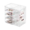 Premium 4-Drawer Jewelry Organizer with Pull-Out Earring Trays Holds 80 Pairs of Earrings Stackable Jewelry Storage Vanity