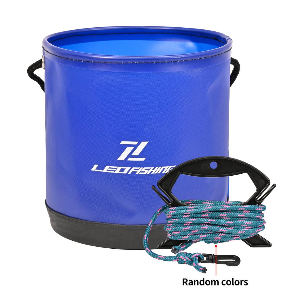 Round Folding Fishing Bucket with Lanyard Fishing Equipment for Fishing