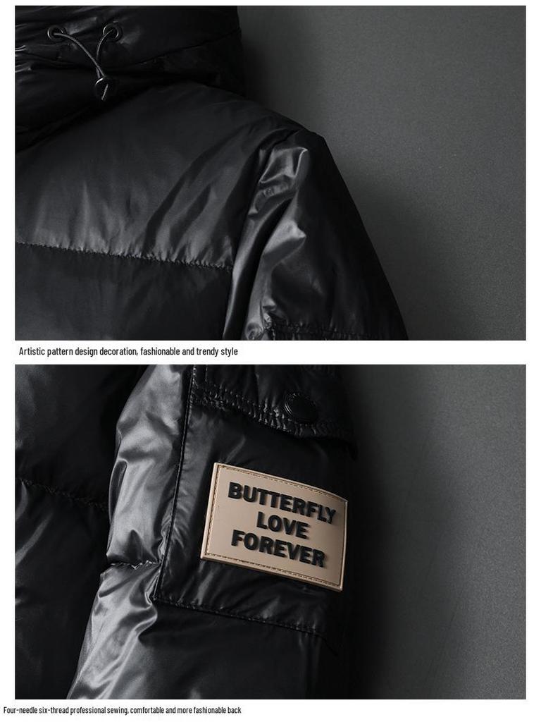 Doudoune à capuche décontractée et tendance pour homme, style européen, hiver 2025 - Duvet de canard blanc
