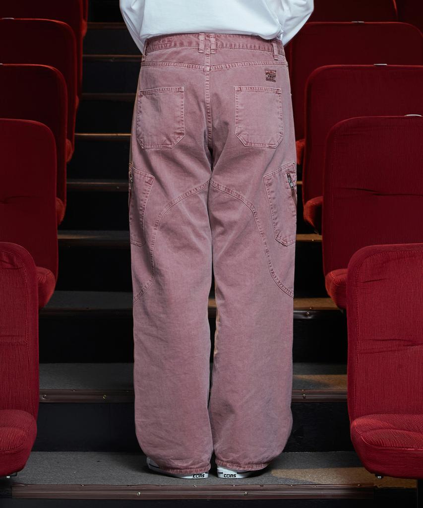 UNALLOYED Dyed Zipper Cargo Pants / Dark Pink