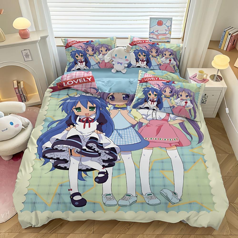Comic Girl Duvet Cover pillowcase Bedding Bedroom Decoration Children Gift adult Single Double bed Large SizeZip Duvet Cover