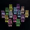 30PCS Clear Frosted Transparent Cartoon Rabbit Beads Horizontal Hole Loose Acrylic Beads DIY Mobile Phone Chain Pendant Ornament