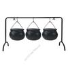 3 Pcs Witches Cauldron Serving Bowls On Rack Halloween Party Decorations Hanging Black Cauldron Bowls for Kitchen P9YB