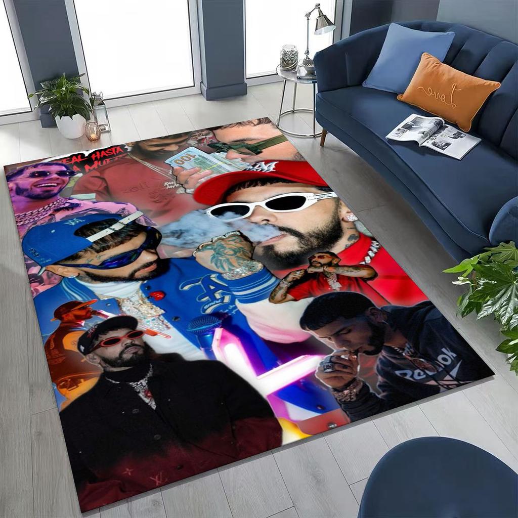 Anuel AA  Hip Hop Rapper Singer Rug for Bedroom Living Room Sofa Home Doormat Decor, Large Kids Play Non-slip Floor Mat Gift