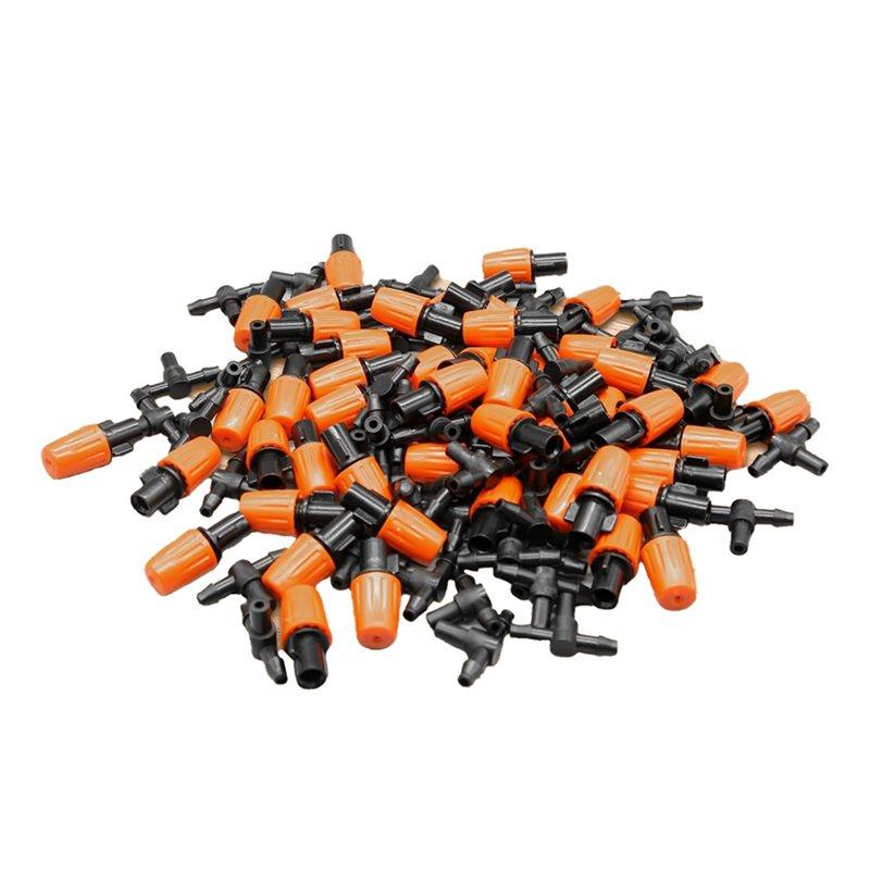 A25F-Garden Adjustable Sprinkle Drip Irrigation Mister System-150Pcs Spray Adjustable Irrigation Dripper Heads With Tee Connecto