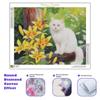 5D Diamond Painting For Adults Cat Flower Mosaic Diamond Embroidery Animal Picture Of Rhinestone Handmade Home Decor 30x40cm/12x16inch
