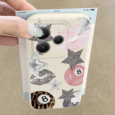 Vintage Leopard Print Stars Billiards Case For Xiaomi Redmi Note 14 13 Pro 5G 4G 12 11 Funda Xiaomi 14T 13T 11T Pro Leather Texture Silicone Cover