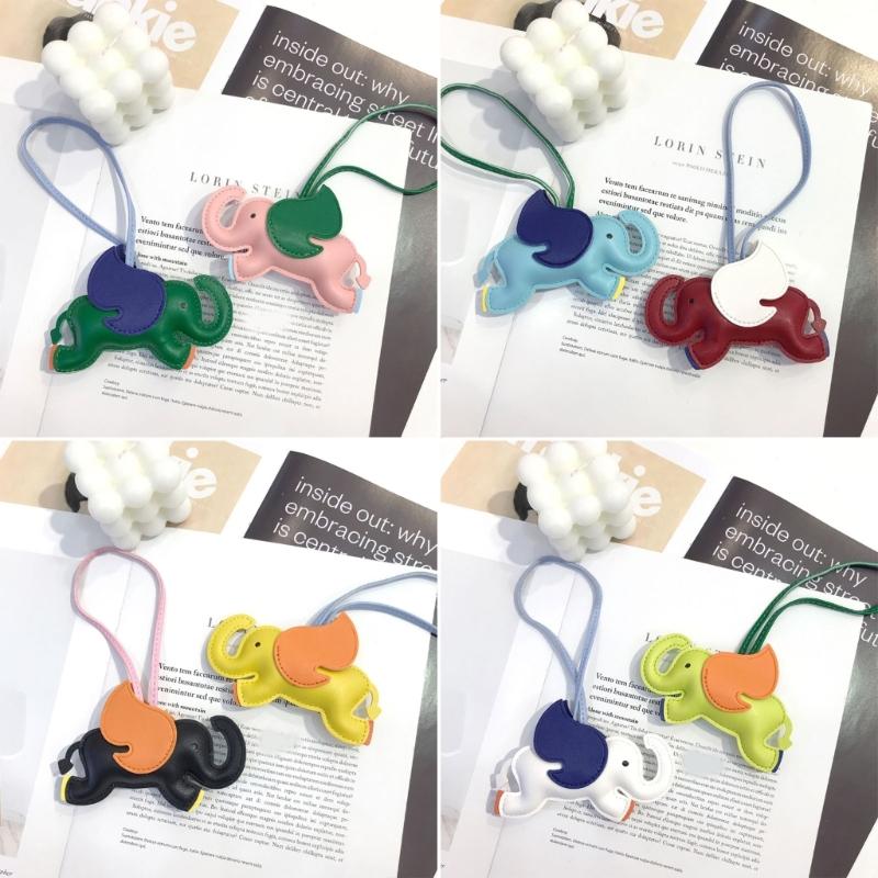 Cute Elephant Bag Pendant Keychain Chic PU Leather Keychains Phone Straps Chain Stylish Keyring for Fashion Enthusiasts